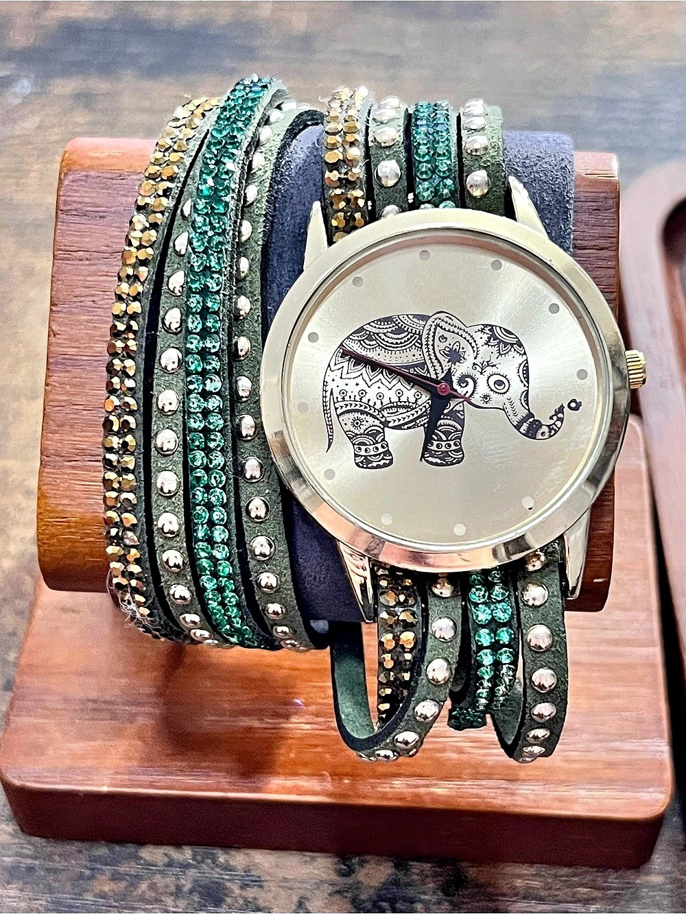 Green & Black Wrap Watch Like New